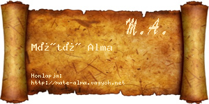 Máté Alma névjegykártya