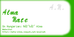 alma mate business card